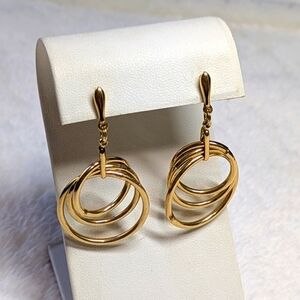 Vintage Goldtone Multi-Hoop Pierced Earrings